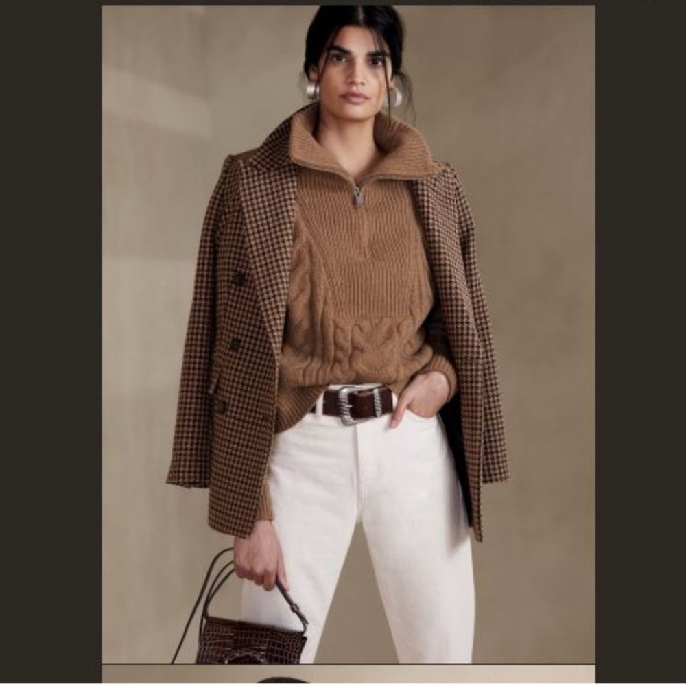 NWT Banana Republic Cavo Half Zip Wool Sweater